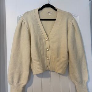 POL Cream Button-Up Sweater